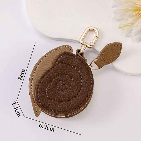 Fruit Coin Purse Keychain 3-Pack - Cute Leather Car Keychain Pendant for Women - Novelty Bag Charm for Keys Handbags Totes - Large Snail (3-Pack) In Australia - Darrahopens