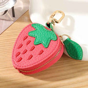 Fruit Coin Purse Keychain 3-Pack - Cute Leather Car Keychain Pendant for Women - Novelty Bag Charm for Keys Handbags Totes - Pink Strawberry (3-Pack) In Australia - Darrahopens