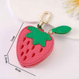 Fruit Coin Purse Keychain 3-Pack - Cute Leather Car Keychain Pendant for Women - Novelty Bag Charm for Keys Handbags Totes - Pink Strawberry (3-Pack) In Australia - Darrahopens