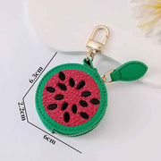 Fruit Coin Purse Keychain 3-Pack - Cute Leather Car Keychain Pendant for Women - Novelty Bag Charm for Keys Handbags Totes - Watermelon (3-Pack) In Australia - Darrahopens