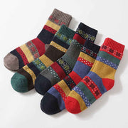 Wool Blend Terry Socks 5-Pack - Winter Thick Warm Mid Calf Crew Socks for Women - Ethnic Octagonal Pattern Cotton Socks - 5 Pairs In Australia - Darrahopens