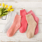 Wool Blend Terry Socks 5-Pack - Winter Thick Warm Mid Calf Crew Socks for Women - Solid Color Cotton Socks - 5 Pairs In Australia - Darrahopens