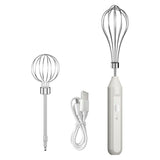 Wireless Electric Egg Beater - USB Rechargeable Handheld Mixer for Baking Whisking Frothing - 304 Stainless Steel Portable Kitchen Tool - White 3 Speeds In Australia - Darrahopens