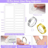 Ring Size Adjuster Kit 23-Pack - Ring Sizer Tool with Measuring Gauge - Resizer Spiral for Loose Rings - Stainless Steel Polishing Cloth