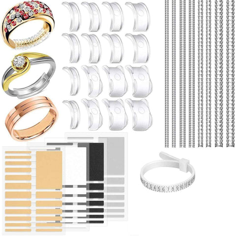 Ring Size Adjuster Kit 29-Pack - Ring Sizer Tool with Measuring Gauge - Resizer Spiral for Loose Rings - Stainless Steel Polishing Cloth In Australia - Darrahopens