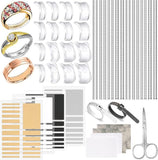 Ring Size Adjuster Kit 41-Pack - Ring Sizer Tool with Measuring Gauge - Resizer Spiral for Loose Rings - Stainless Steel Polishing Cloth