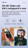 Smart Kids Phone Watch - GPS Tracker Video Call Smartwatch with AI Functions Android OS - Detachable Rotatable Camera for Students - Blue