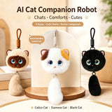 AI Cat Companion Robot - Interactive Emotional Support Pet with 40+ Languages Voice Cloning Long-term Memory - Touch Sensitive Smart Toy for Kids Adults - Calico Cat