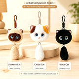 AI Cat Companion Robot - Interactive Emotional Support Pet with 40+ Languages Voice Cloning Long-term Memory - Touch Sensitive Smart Toy for Kids Adults - Calico Cat