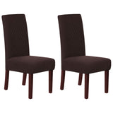 Stretch Full Cover Chair Cover 6-Pack - Waterproof Anti-Slip Elastic Seat Protector for Dining Room Hotel - Thick Warm Waffle Texture - Brown (6-Pack)