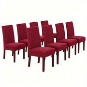 Stretch Full Cover Chair Cover 6-Pack - Waterproof Anti-Slip Elastic Seat Protector for Dining Room Hotel - Thick Warm Waffle Texture - Burgundy (6-Pack) In Australia - Darrahopens