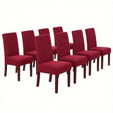 Stretch Full Cover Chair Cover 6-Pack - Waterproof Anti-Slip Elastic Seat Protector for Dining Room Hotel - Thick Warm Waffle Texture - Burgundy (6-Pack) In Australia - Darrahopens
