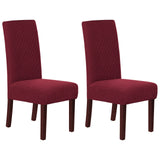 Stretch Full Cover Chair Cover 6-Pack - Waterproof Anti-Slip Elastic Seat Protector for Dining Room Hotel - Thick Warm Waffle Texture - Burgundy (6-Pack) In Australia - Darrahopens