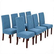 Stretch Full Cover Chair Cover 6-Pack - Waterproof Anti-Slip Elastic Seat Protector for Dining Room Hotel - Thick Warm Waffle Texture - Dusty Blue (6-Pack) In Australia - Darrahopens