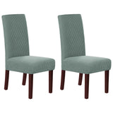 Stretch Full Cover Chair Cover 6-Pack - Waterproof Anti-Slip Elastic Seat Protector for Dining Room Hotel - Thick Warm Waffle Texture - Gray Green (6-Pack) In Australia - Darrahopens