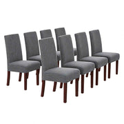 Stretch Full Cover Chair Cover 6-Pack - Waterproof Anti-Slip Elastic Seat Protector for Dining Room Hotel - Thick Warm Waffle Texture - Gray (6-Pack) In Australia - Darrahopens