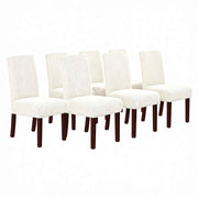 Stretch Full Cover Chair Cover 6-Pack - Waterproof Anti-Slip Elastic Seat Protector for Dining Room Hotel - Thick Warm Waffle Texture - Ivory (6-Pack) In Australia - Darrahopens
