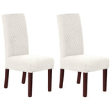 Stretch Full Cover Chair Cover 6-Pack - Waterproof Anti-Slip Elastic Seat Protector for Dining Room Hotel - Thick Warm Waffle Texture - Ivory (6-Pack) In Australia - Darrahopens