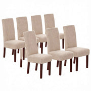 Stretch Full Cover Chair Cover 6-Pack - Waterproof Anti-Slip Elastic Seat Protector for Dining Room Hotel - Thick Warm Waffle Texture - Khaki (6-Pack) In Australia - Darrahopens