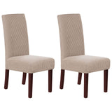 Stretch Full Cover Chair Cover 6-Pack - Waterproof Anti-Slip Elastic Seat Protector for Dining Room Hotel - Thick Warm Waffle Texture - Khaki (6-Pack) In Australia - Darrahopens