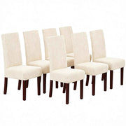 Stretch Full Cover Chair Cover 6-Pack - Waterproof Anti-Slip Elastic Seat Protector for Dining Room Hotel - Thick Warm Waffle Texture - Natural (6-Pack) In Australia - Darrahopens
