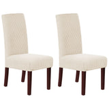 Stretch Full Cover Chair Cover 6-Pack - Waterproof Anti-Slip Elastic Seat Protector for Dining Room Hotel - Thick Warm Waffle Texture - Natural (6-Pack) In Australia - Darrahopens