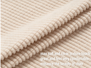 Stretch Full Cover Chair Cover 6-Pack - Waterproof Anti-Slip Elastic Seat Protector for Dining Room Hotel - Thick Warm Waffle Texture - Natural (6-Pack)