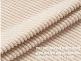 Stretch Full Cover Chair Cover 6-Pack - Waterproof Anti-Slip Elastic Seat Protector for Dining Room Hotel - Thick Warm Waffle Texture - Natural (6-Pack)