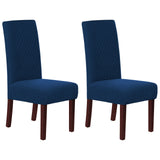 Stretch Full Cover Chair Cover 6-Pack - Waterproof Anti-Slip Elastic Seat Protector for Dining Room Hotel - Thick Warm Waffle Texture - Navy (6-Pack) In Australia - Darrahopens