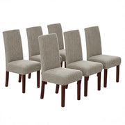 Stretch Full Cover Chair Cover 6-Pack - Waterproof Anti-Slip Elastic Seat Protector for Dining Room Hotel - Thick Warm Waffle Texture - Taupe (6-Pack) In Australia - Darrahopens
