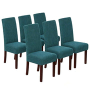 Stretch Full Cover Chair Cover 6-Pack - Waterproof Anti-Slip Elastic Seat Protector for Dining Room Hotel - Thick Warm Waffle Texture - Teal (6-Pack) In Australia - Darrahopens