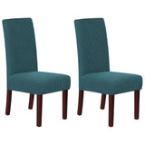 Stretch Full Cover Chair Cover 6-Pack - Waterproof Anti-Slip Elastic Seat Protector for Dining Room Hotel - Thick Warm Waffle Texture - Teal (6-Pack)