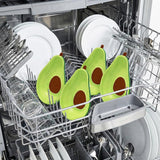 4 Pack Avocado Spoon Rest for Stove Top, 6.5 Inch Cute Ceramic Holder, Heat-Resistant Kitchen Counter Ladle Spoonrest, Large Cooking Utensil Dish Spatula, Tongs, Housewarming Gifts