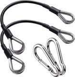 2PCS Gym Cable Extension,Replacement Machine Accessories,Cable Pulley Attachments for -Thick 5mm(0.2inch) Heavy Duty Steel Wire Rope Home Cable, Leg Extensions  10 inch (2PCS)