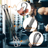 2PCS Gym Cable Extension,Replacement Machine Accessories,Cable Pulley Attachments for -Thick 5mm(0.2inch) Heavy Duty Steel Wire Rope Home Cable, Leg Extensions  10 inch (2PCS)