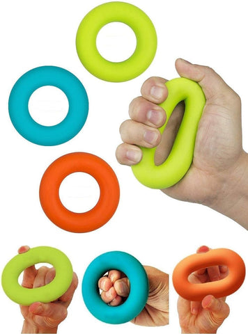 Grip Strength Trainer,Hand Strengthener,Forearm Workout - Trainer Silicone Rings for Rock Climbing, Athletes & Stress Relief Rehabilitation, 3 Resistance Levels(3 PCS)