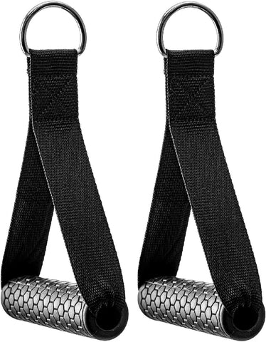 Exercise Cable Handles,Cable Machine Attachment Handles Compatible with Machines,Super Strong Nylon Webbing for Resistance Training(1 Pairs)