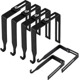 4 Pcs Adjustable Cubicle Hanger Universal Partition Metal Hooks Door Hanger, Adjusted to Fit Panels with 1 3/8 Inch 3 1/2 Thickness for Office Whiteboard (Black) Black