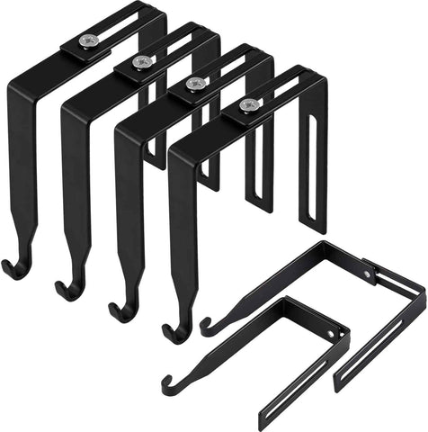 4 Pcs Adjustable Cubicle Hanger Universal Partition Metal Hooks Door Hanger, Adjusted to Fit Panels with 1 3/8 Inch 3 1/2 Thickness for Office Whiteboard (Black) Black