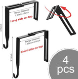 4 Pcs Adjustable Cubicle Hanger Universal Partition Metal Hooks Door Hanger, Adjusted to Fit Panels with 1 3/8 Inch 3 1/2 Thickness for Office Whiteboard (Black) Black