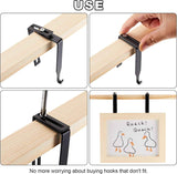 4 Pcs Adjustable Cubicle Hanger Universal Partition Metal Hooks Door Hanger, Adjusted to Fit Panels with 1 3/8 Inch 3 1/2 Thickness for Office Whiteboard (Black) Black