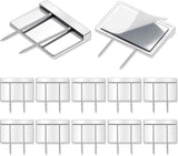 10 Pcs Silver Cubicle Pins Partition Long Push Fabric Clips Name Plate Holders for Office Furniture Corkboard Mounting