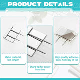 10 Pcs Silver Cubicle Pins Partition Long Push Fabric Clips Name Plate Holders for Office Furniture Corkboard Mounting