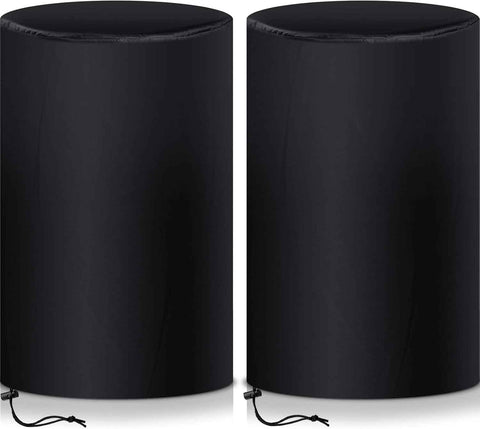 55 Gallon Drum Cover, 210D Oxford Cloth Water Storage Barrel 25 x 37 Inch Outdoor Waterproof Rain Snow Bucket lid with Drawstring, UV Protection, Anti Dust(2 Pcs)