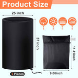 55 Gallon Drum Cover, 210D Oxford Cloth Water Storage Barrel 25 x 37 Inch Outdoor Waterproof Rain Snow Bucket lid with Drawstring, UV Protection, Anti Dust(2 Pcs)