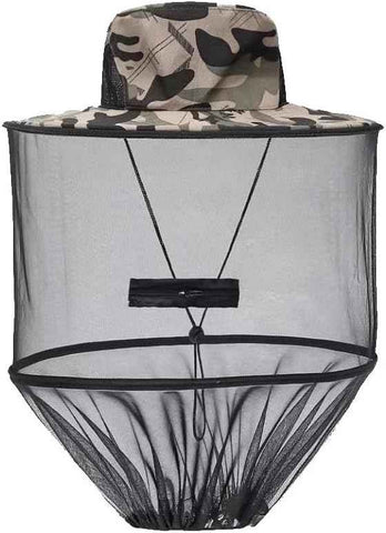 1Pack Anti-Mosquito Mesh Fishing Cap, Mosquito Head Net Hat with Removable Hidden Netting，for Outdoor Hiking Gardening Beekeeping