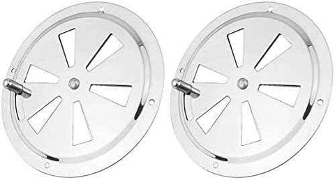 2 Pack of 4 inch Cabin Ventilation Plate Vent Round Butterfly Air Gill with Side Knob 304 Stainless Steel for Marine Boats Accessories