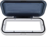 Water Resistant Marine Stereo Cover - Smoke Colored Heavy Duty Boat Radio Protector Shield with Flip-up Door & Spring Loaded Release Mounting Gasket Included,White