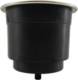 4Pcs Cup Holder Insert Plastic Universal Drop in with Drain, for RV Boat Car, Pontoon Table Sofa,Stainless Steel Edging