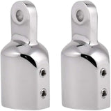 316 Stainless Steel Heavy Duty Fitting Bimini Top Cap Fits 1" (25.4mm) OD Round Tube External Eye End with Two Screws for Boat Covers Marine Hardware(2pcs)